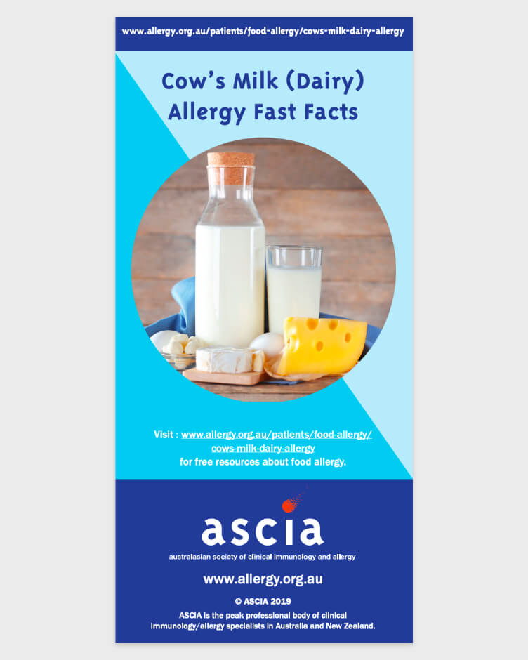 ASCIA - Cows Milk Allergy Fast Facts