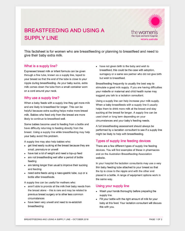 RWH - Breastfeeding And Using A Supply Line