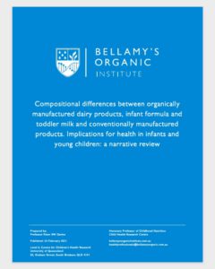 Bellamy's Organic Institute Report on Organic manufactured dairy products