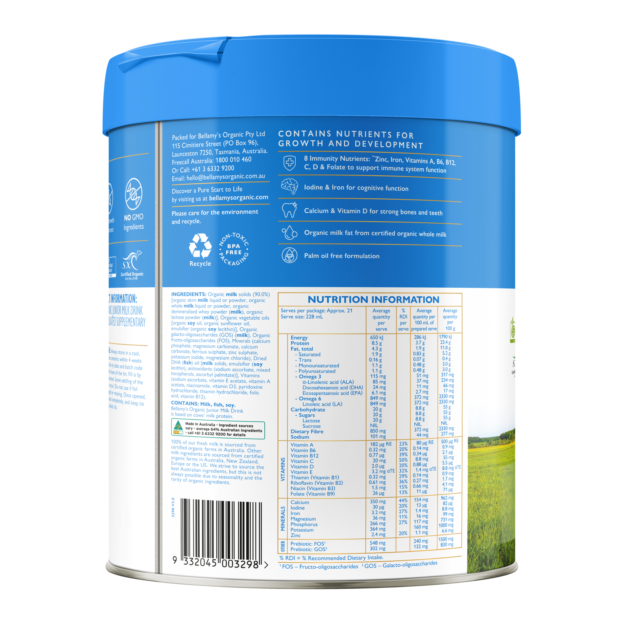 Bellamys Organic Step 4 Junior Milk Drink Bellamys Organic Step 4 Junior Milk Drink